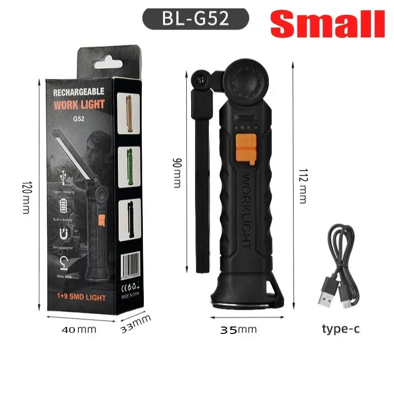 COB LED Work Light – USB Rechargeable Magnetic Flashlight | KDULIT