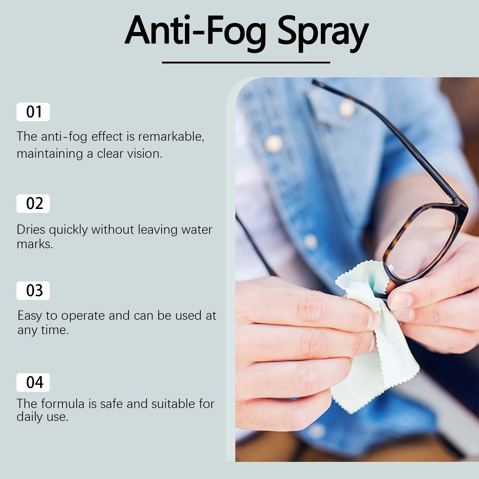 Anti-Fog Eyeglass Cleaning Spray | Clear Vision Lens Cleaner Lens Cleaning Spray Zpaxo
