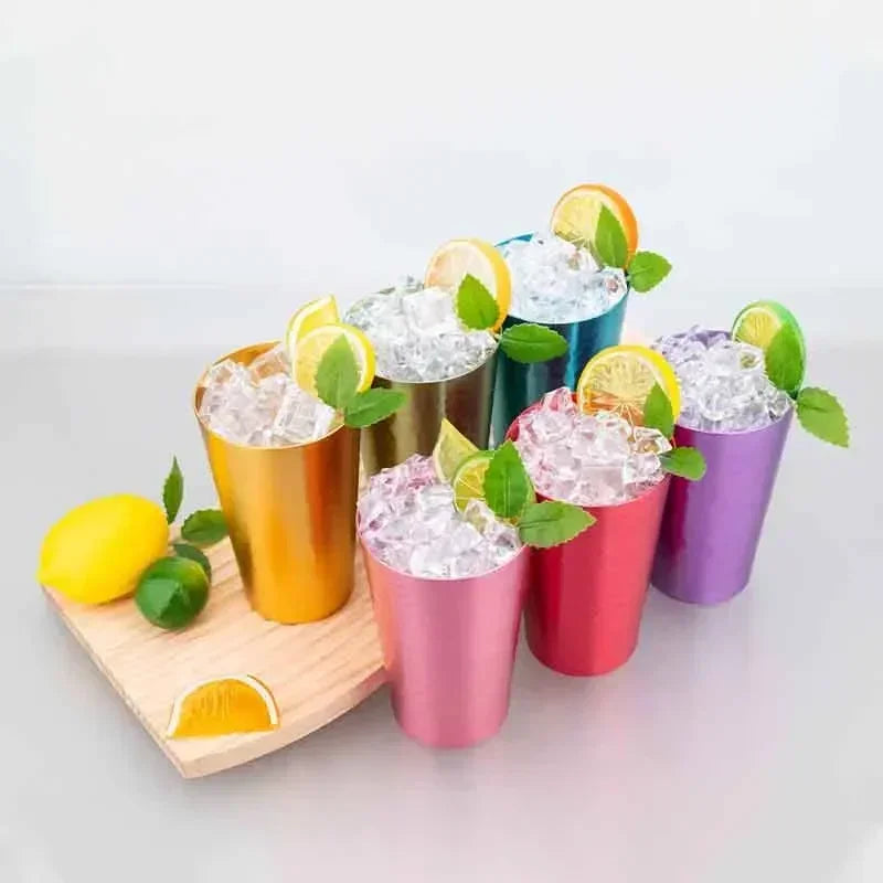 New 6PCS Stone Texture Aluminum Tumbler Set – Lightweight Drinking Cups with Gift Box for Home, Travel, and Outdoor Use Zpaxo