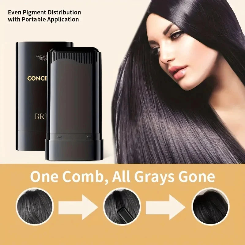 Portable Hair Dye Stick Quick Gray Cover Smear Brush Waterproof Zpaxo