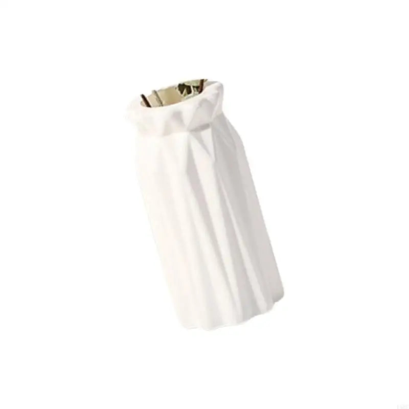 Multifunctional White Plastic Vases Shatterproof Design Faux Ceramics