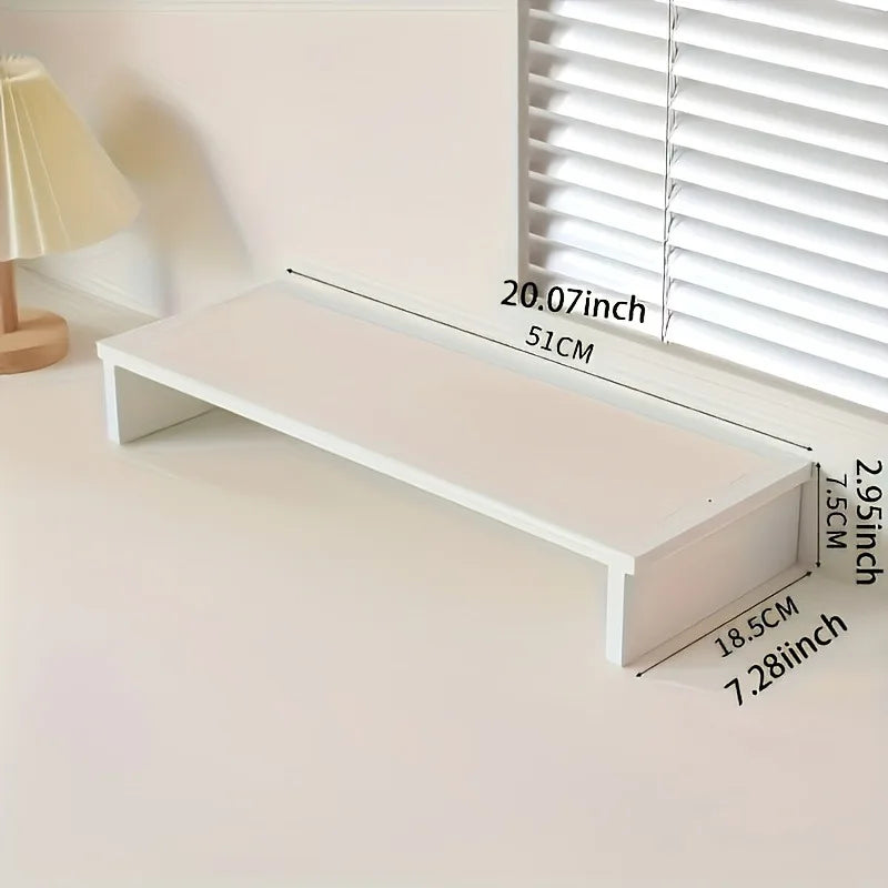 White Wooden Laptop Stand Stable Load-bearing Ergonomic Computer