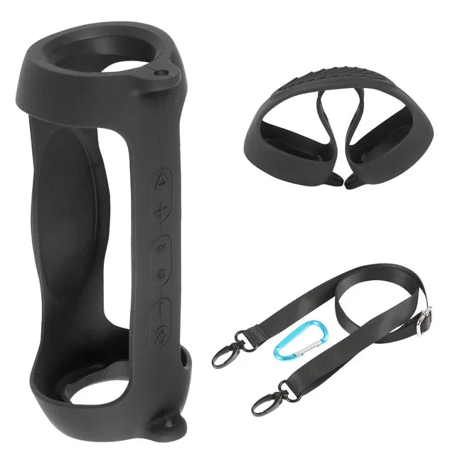 New Bluetooth Speaker Case Soft Silicone Cover Skin With Strap Carabiner for JBL Charge 5 Wireless Bluetooth Speaker Bag Zpaxo