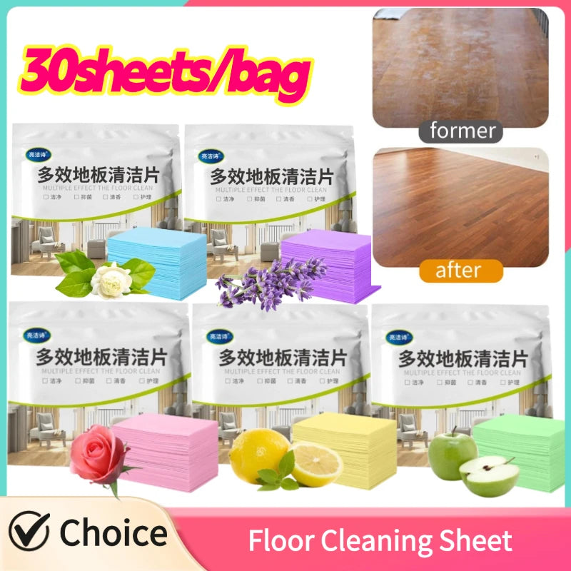 Floor Cleaner Tablets 30-Pack – Water-Soluble Deodorizing Sheets Floor Cleaning Tablets Zpaxo