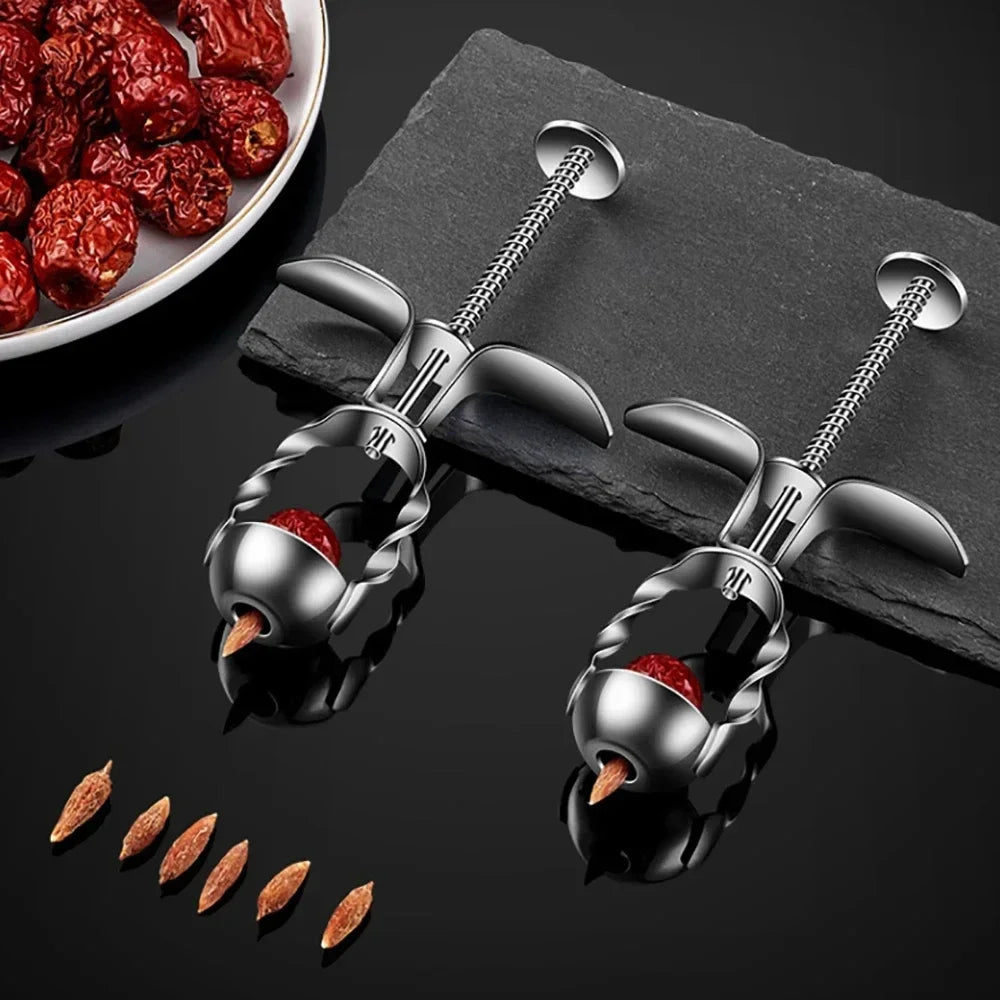 Hot Stainless Steel Cherry Olive Pitter Red Dates Jujube Core Remover Tools Multipurpose Fruit Corer Pit Kitchen Gadget Tools Zpaxo