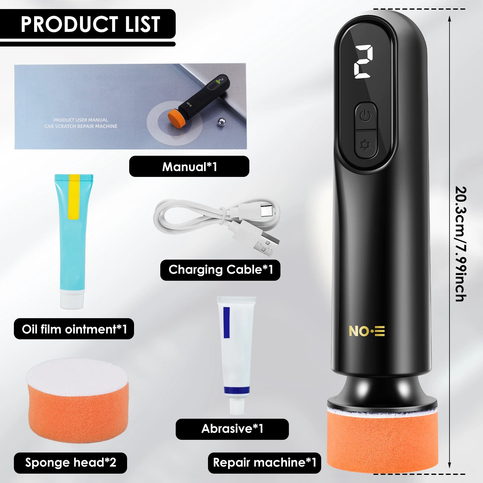 Small Car Buffer Waxer Adjustable 3 Speed Cordless Scratch Repair LED Zpaxo Polishing Machine