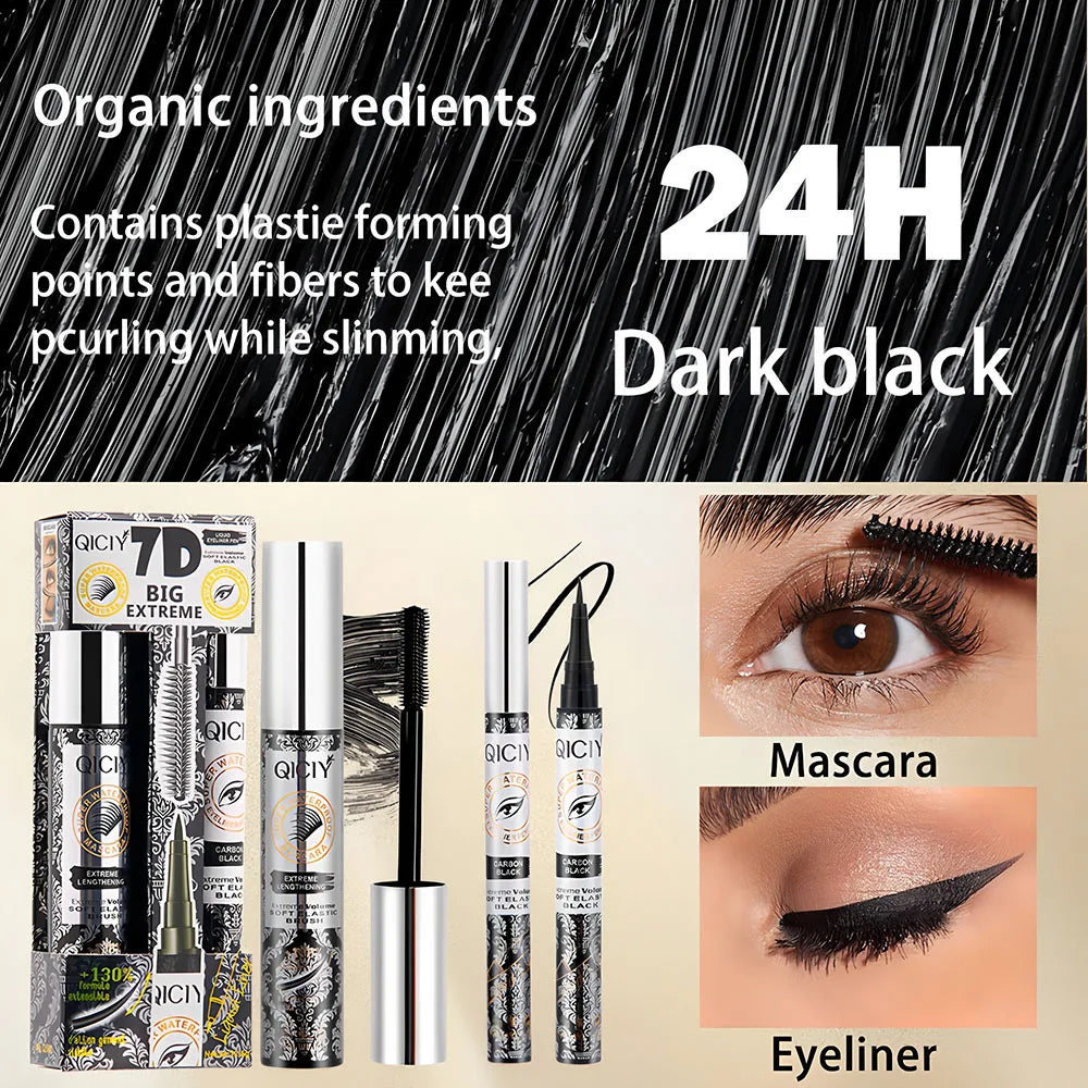 2-in-1 Eye Black+eyeliner Pen Waterproof Sweat Resistant Lasting 24