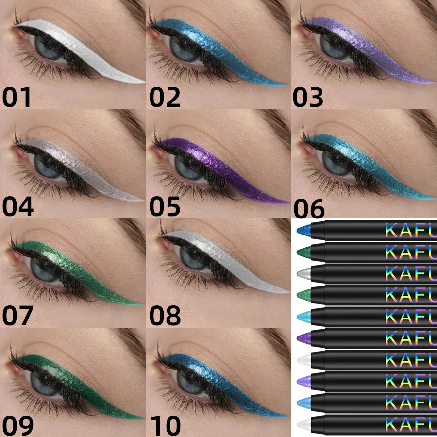 10-color Colorful Eyeliner Pen Pigmented Waterproof Pearly Shimmer