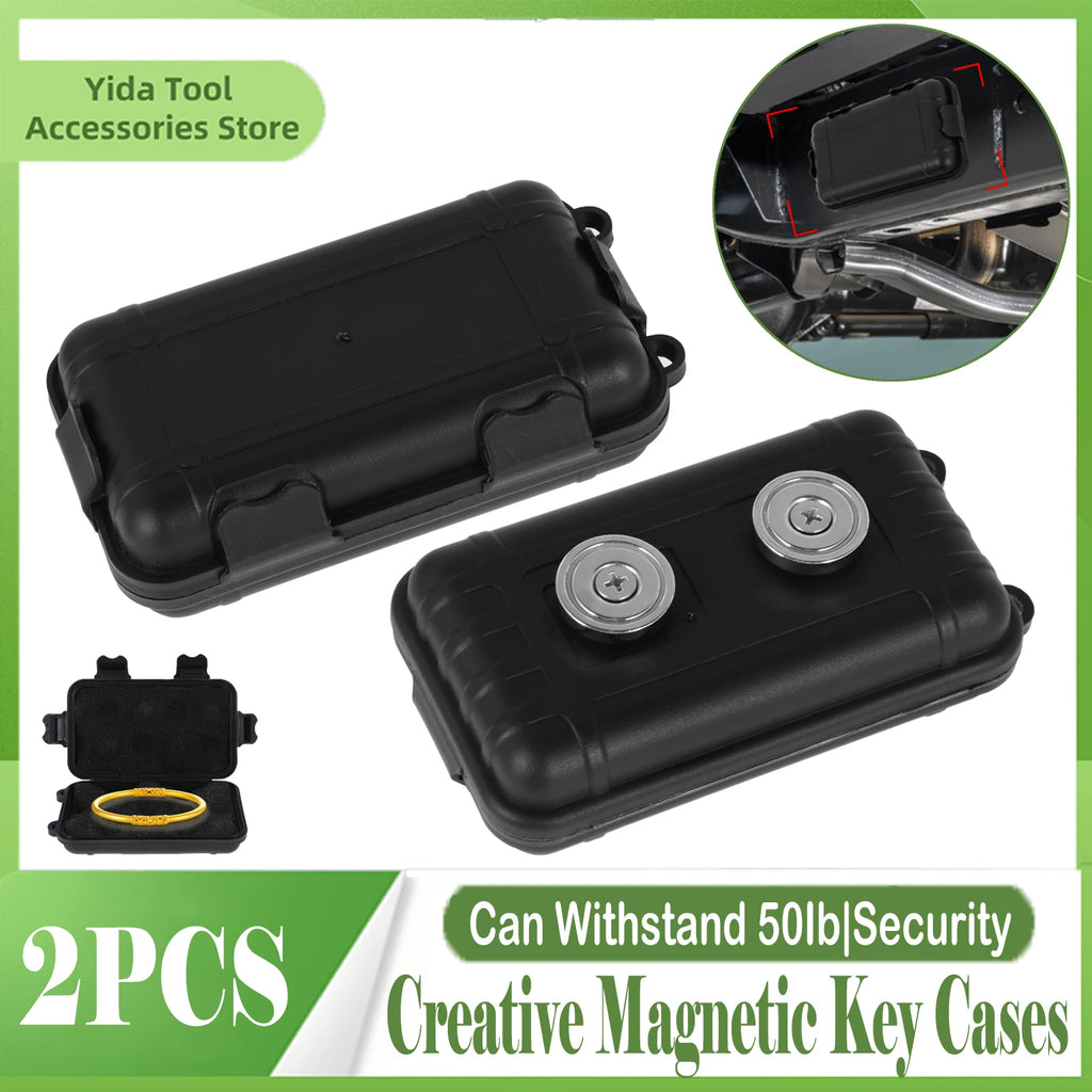 1/2Pcs Magnetic Key Holder Under Car Hide Key Box Waterproof Key Hider Rustproof Multifunctional Box for Spare Key GPS Locator Zpaxo