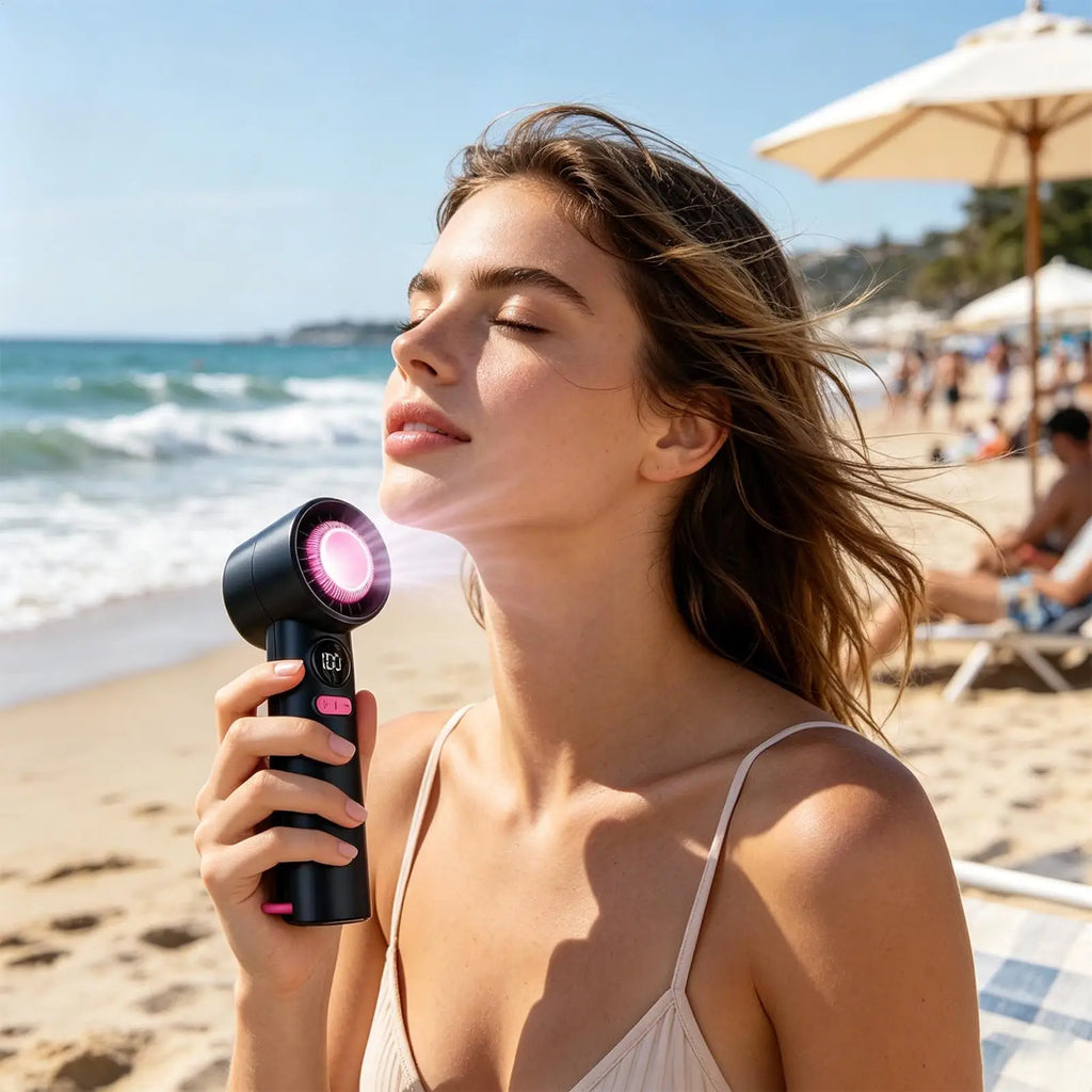Handheld Turbo Fan 100 Speed Digital Display Portable Rechargeable