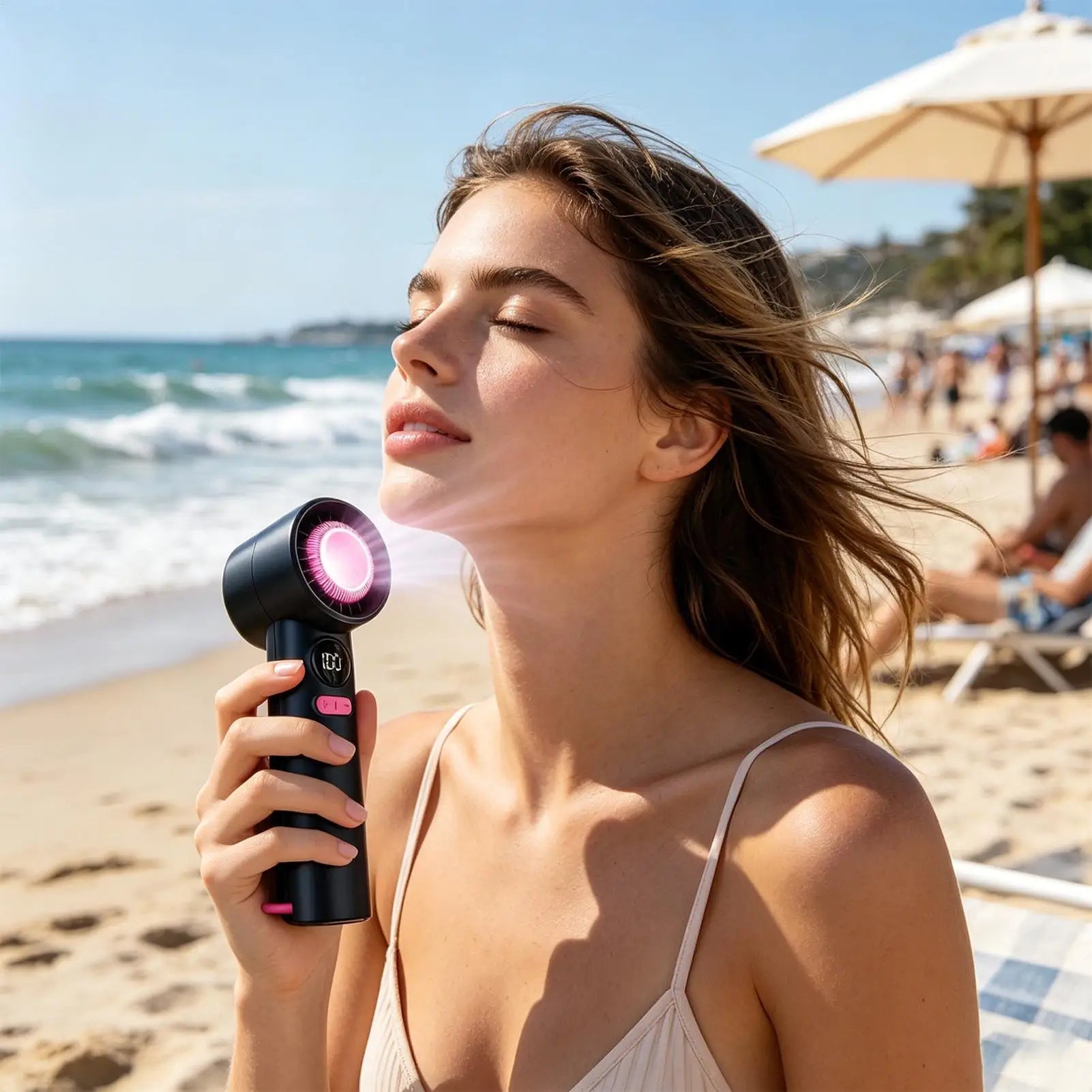 Handheld Turbo Fan 100 Speed Digital Display Portable Rechargeable