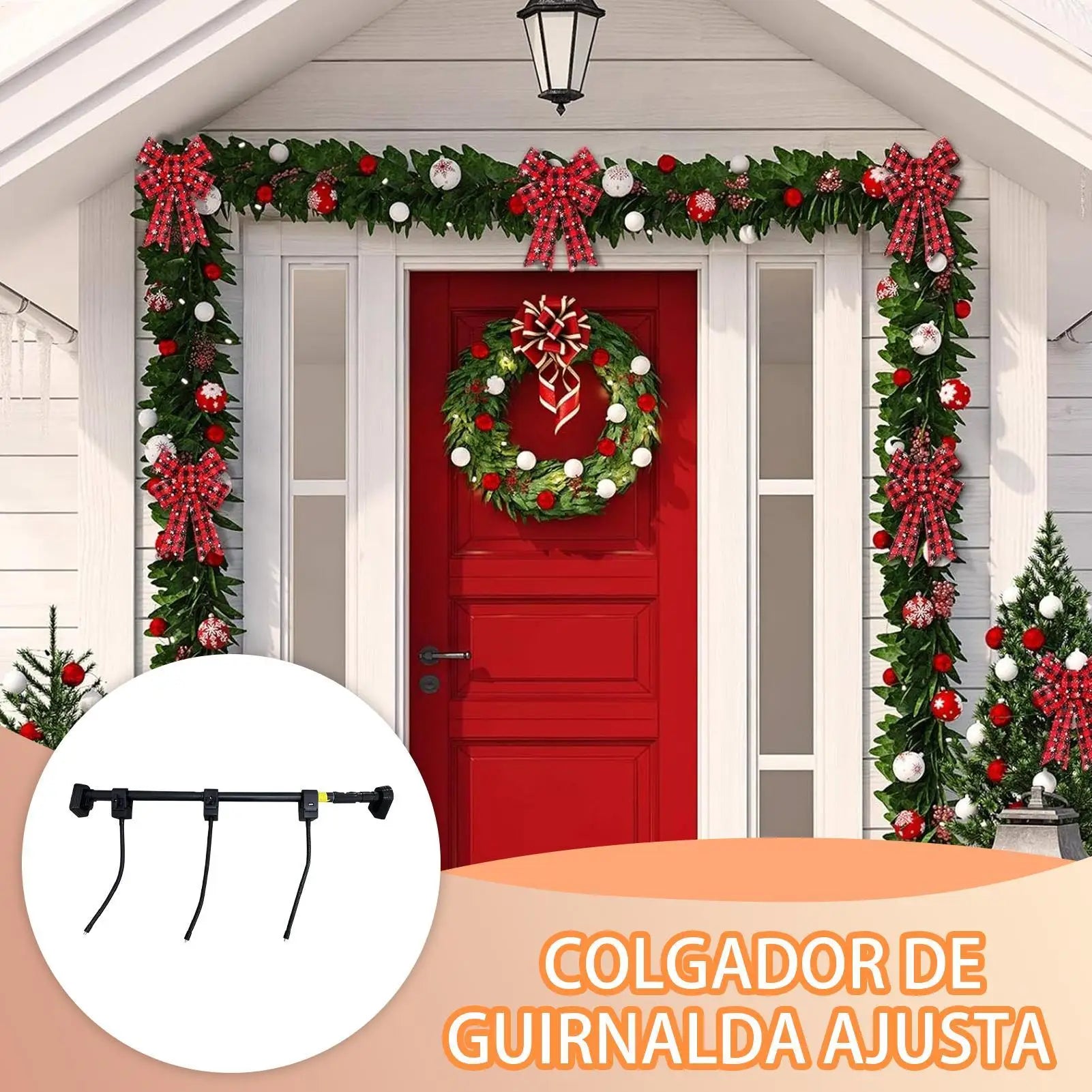 Garland Hanger for Door Frame Adjustable Halloween Garland Holder Holiday Decoration Display Hook for Balcony Courtyard Easter Zpaxo