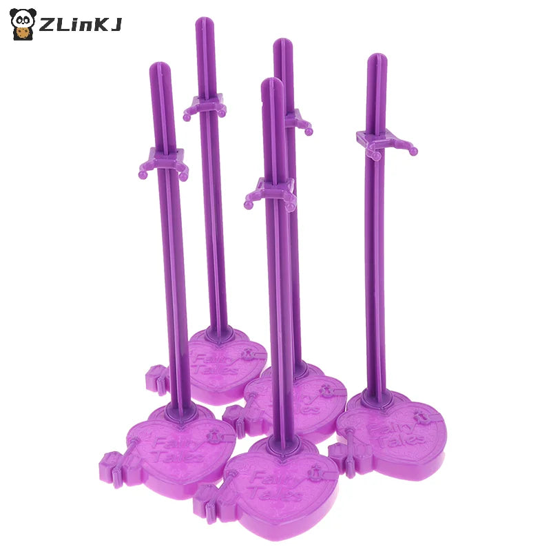 ▶5Pcs/lot Waist Doll Stand Display Holder Model Purple Support Toys Model Accessories Zpaxo