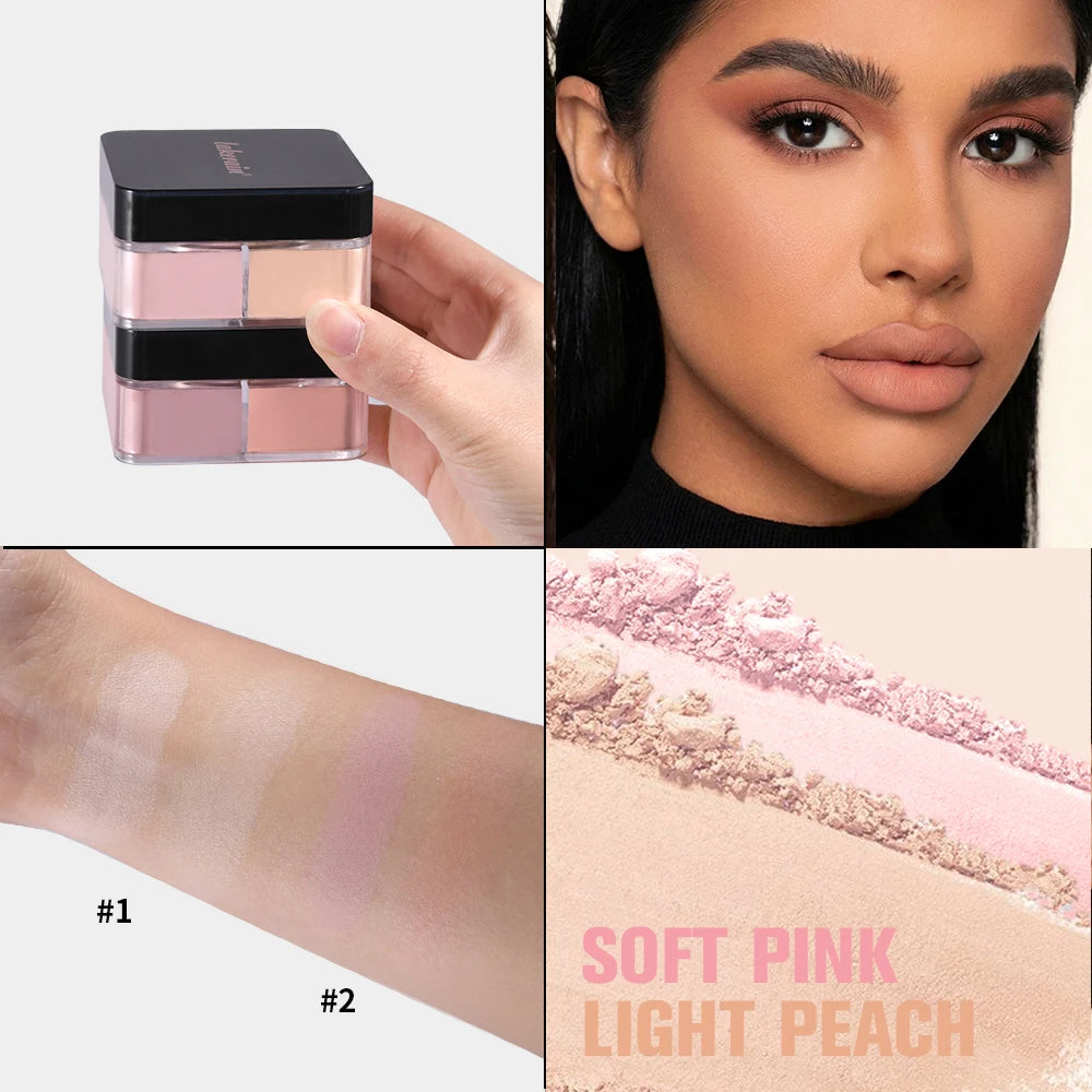 2 Colors Easy Bake Loose Powder Brightening Correcting Duo LongLasting Oil Control Natural Face Waterproof BrighTening Makeup Zpaxo