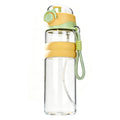 Spray Sports Water Bottle 750ML Direct Drinking Dual-Use Plastic Water Bottles with Straw 2 In1 Cup for Outdoor Sporting Zpaxo Yellow