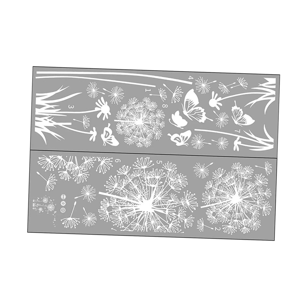 DIY White Dandelion Wall Sticker Decals Waterproof Decorative Peel and Paste Butterflies Flying for Sofa Backdrop Accessory Zpaxo