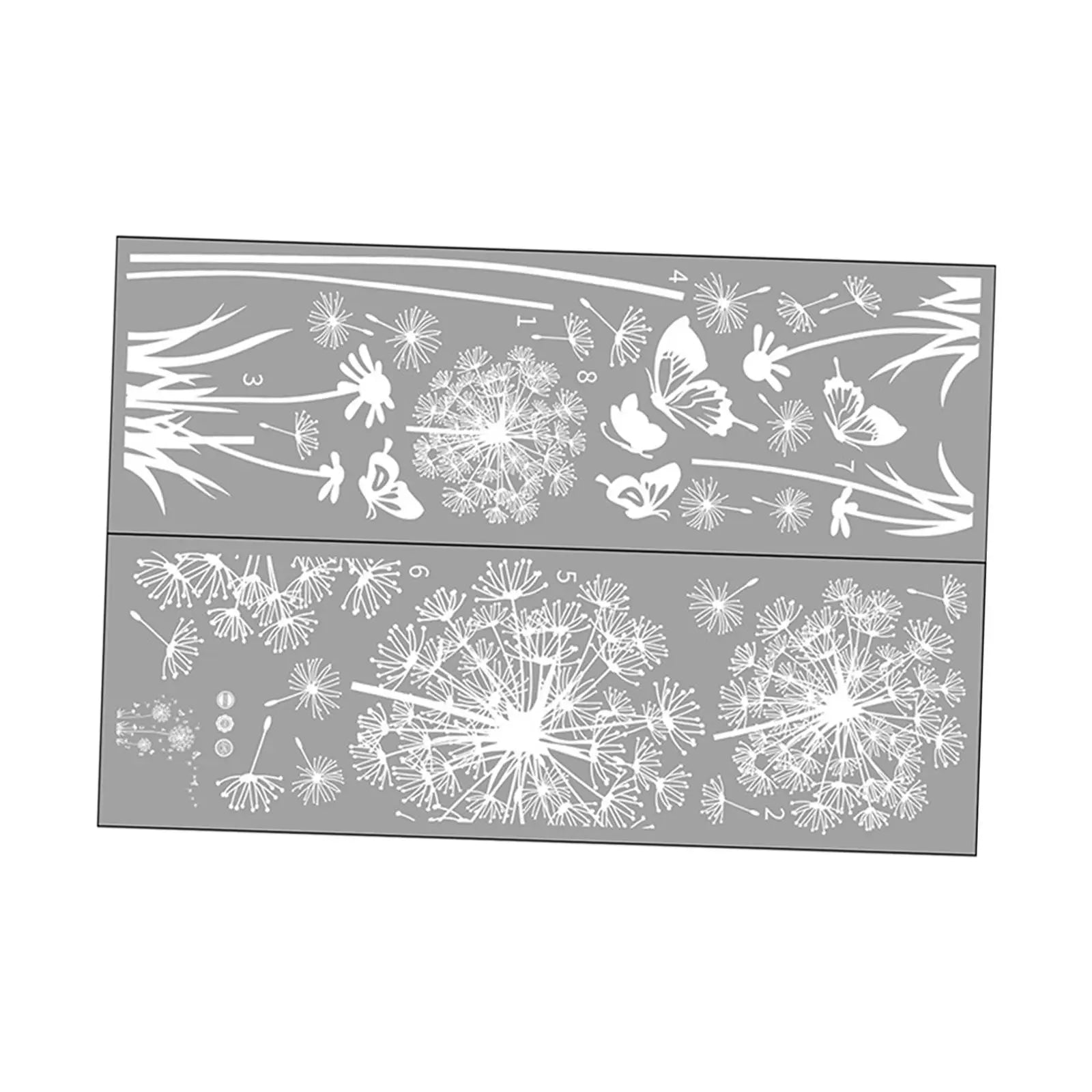 DIY White Dandelion Wall Sticker Decals Waterproof Decorative Peel and Paste Butterflies Flying for Sofa Backdrop Accessory Zpaxo