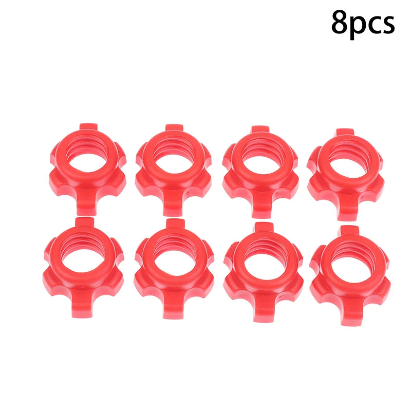 8 Barbell Dumbbell Hexagonal Nut Fixing Accessories Home Gym Fitness Zpaxo 8pcs Red