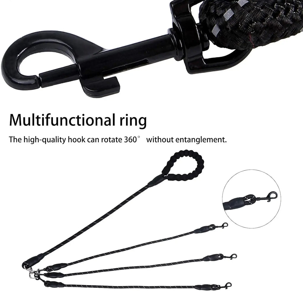 4-Dog Tangle-Free Leash – Detachable Lines & Comfort Grip