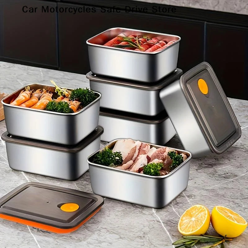 CM4pc Stainless Steel Food Storage Containers Thickened Leakproof