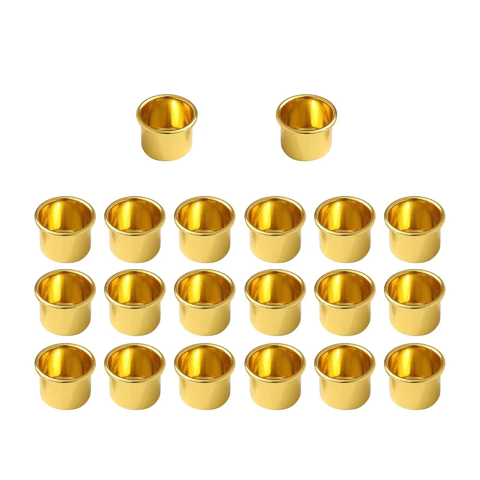 20-Pack Metal Tealight Candle Cups – Tabletop Candelabra Set Tealight Candle Holders Zpaxo Gold