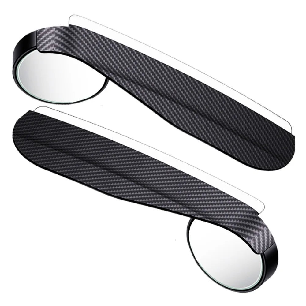 Carbon Fiber Blind Spot Mirror Small Round Mirror 360 Degrees Rearview Mirror Extended Field of View Multi-Function Rain Eyebrow Zpaxo 1 Pair