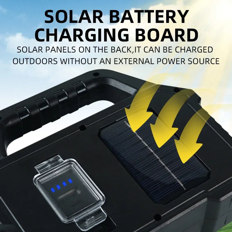 ESMARTER 800-Lumen Solar Rechargeable LED Flashlight – 6 Modes