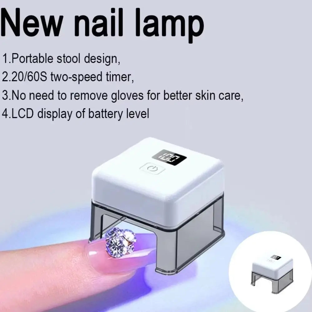 Mini Portable Nail Lamp UV LED Light Rechargeable Battery Digital Zpaxo