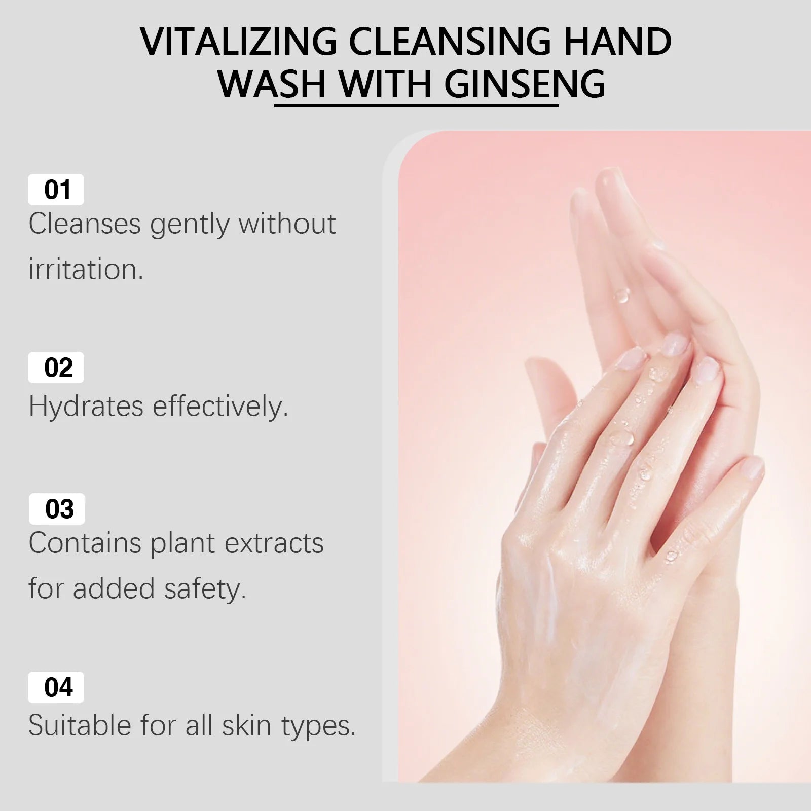 OceAura Ginseng Hand Wash – Moisturizing & Brightening 100ml Liquid Hand Wash Zpaxo