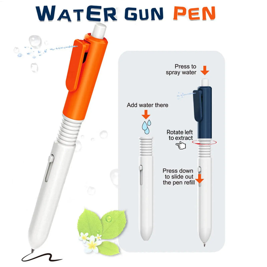 Parent-approved Water Toy Pen Spray Back School 2 1 Funny Prank