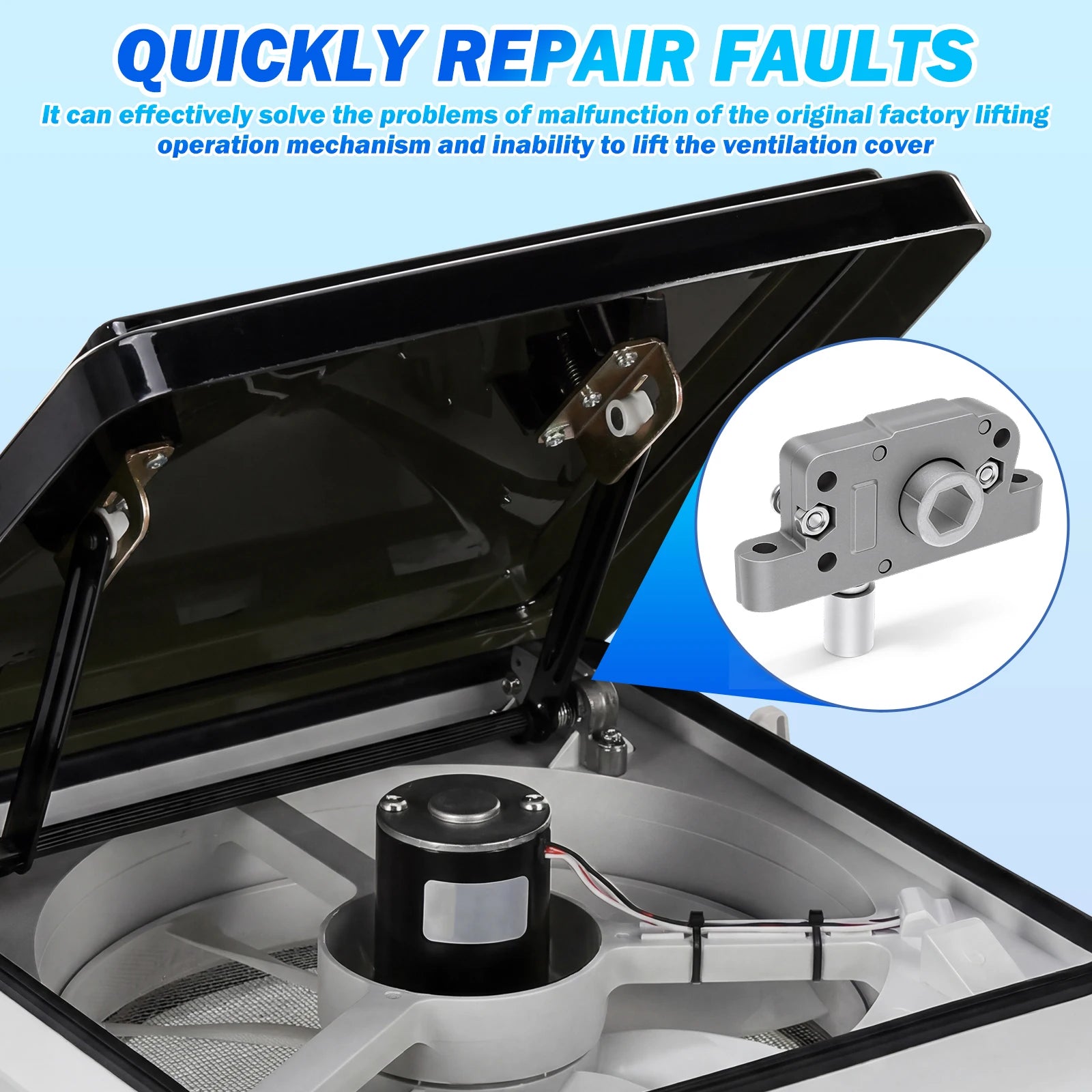 RV Roof Vent Operator Mechanism Replacement Part Sturdy Aluminum