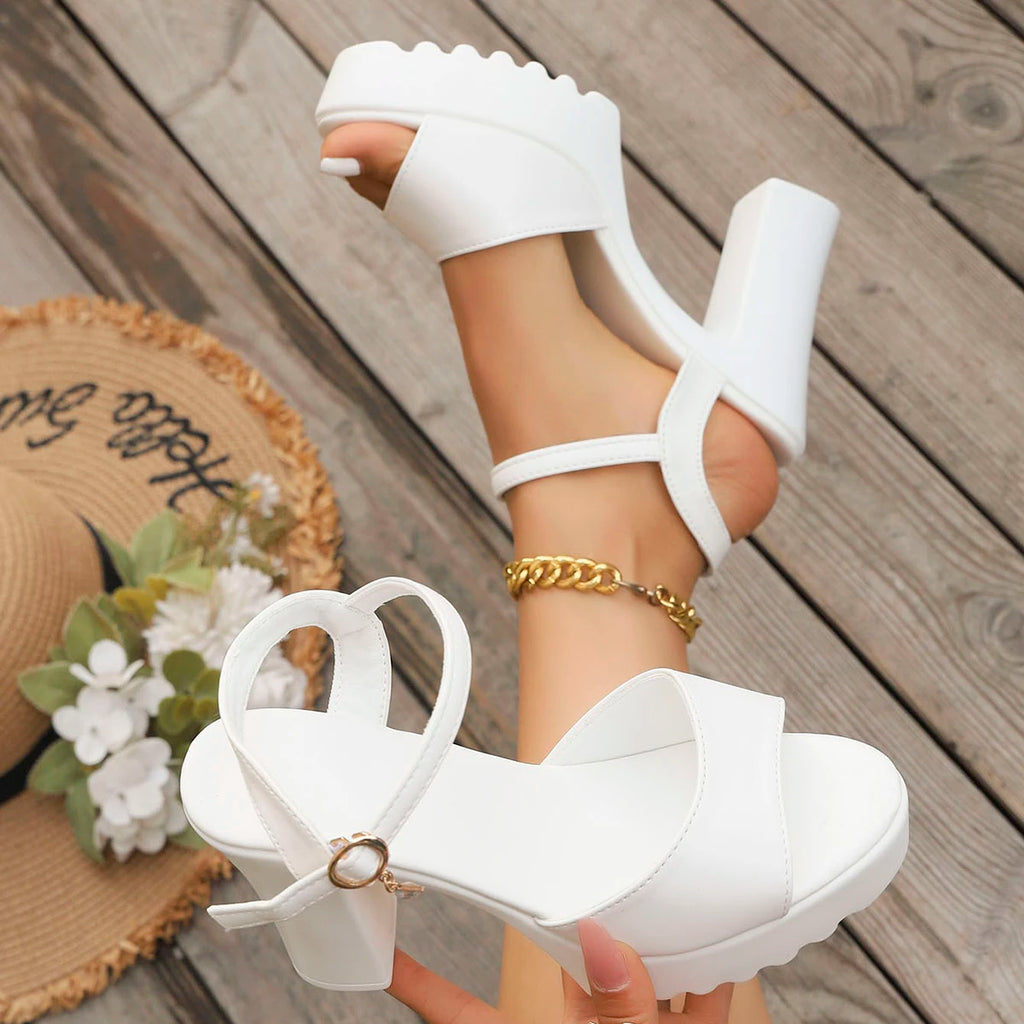 Women Sandals Casual Comfortable Platform High Heels Shoes Women Fashion Fish Mouth Sandals Buckle Slope Non-slip Wedges Shoes Zpaxo