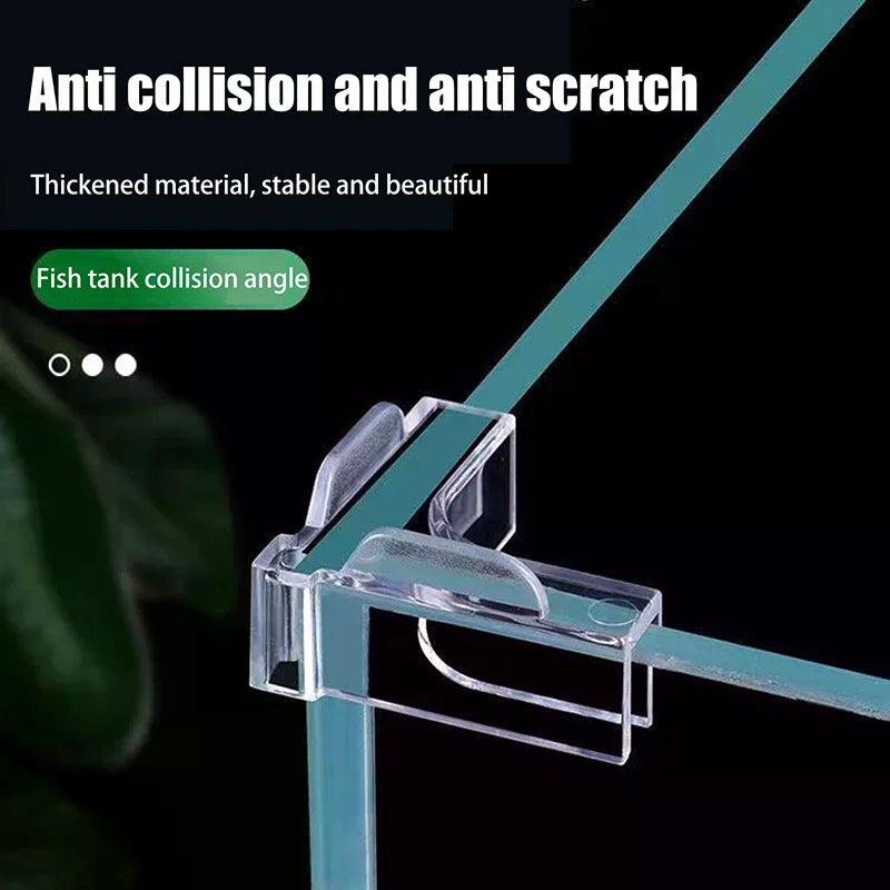 Acrylic Transparent Anti-collision Fish Tank Corner Protector Adhesive Free Protective Cover Aquarium Accessories 4Pcs Zpaxo