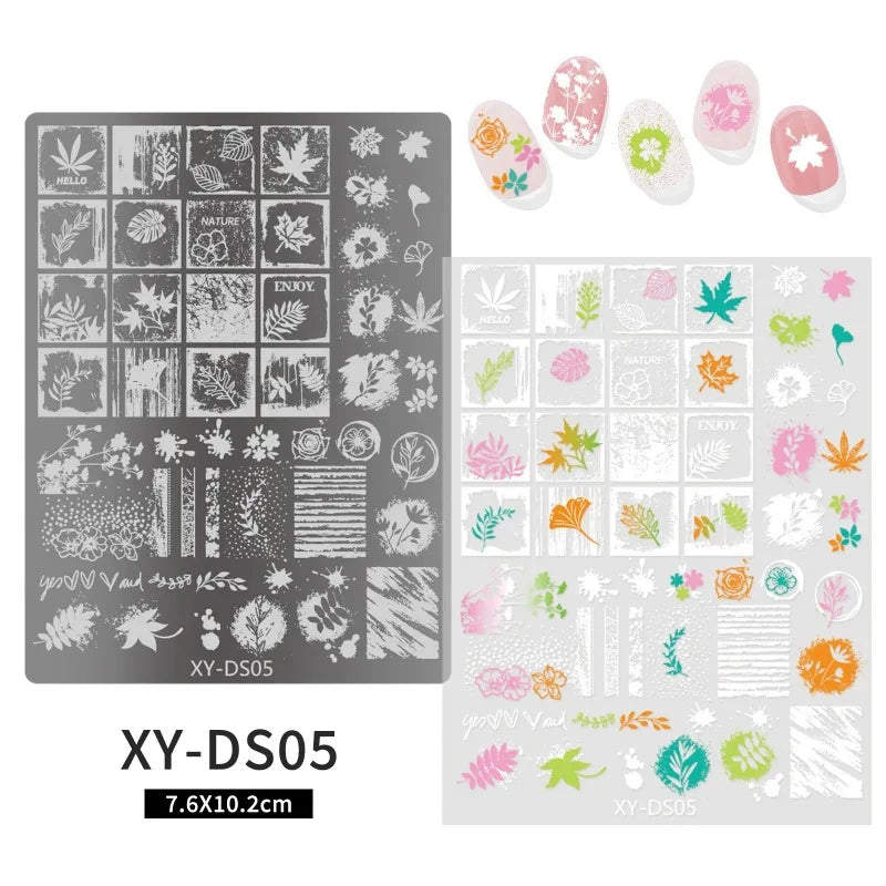Lace Castle Nail Stamping Plates Ghost Skull Moon Star Butterfly Zpaxo 05
