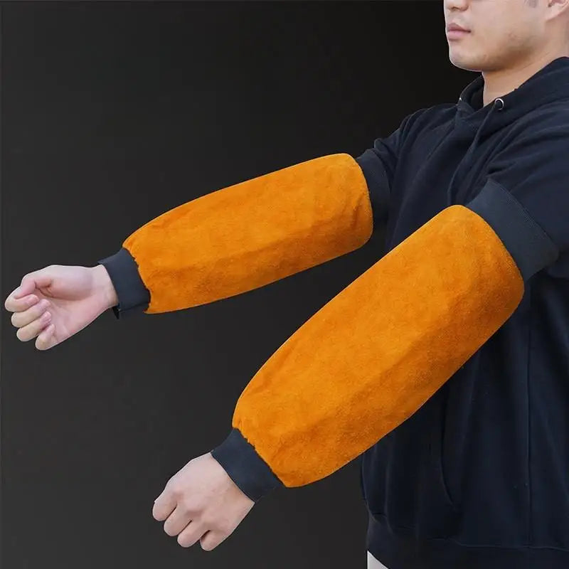 Heat Flame Resistant Leather Arm Guard Welding Works 1 Pair Zpaxo