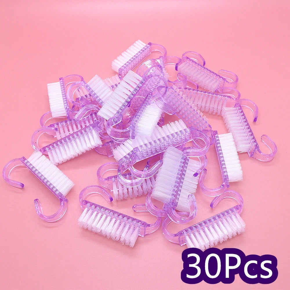 10/30Pcs Acrylic Nail Art Brushes 4 Colors Manicure Tool Set Soft Dust Removal Plastic Cleaning Brushes For Powder Dust Cleaning Zpaxo 30Pcs Purple