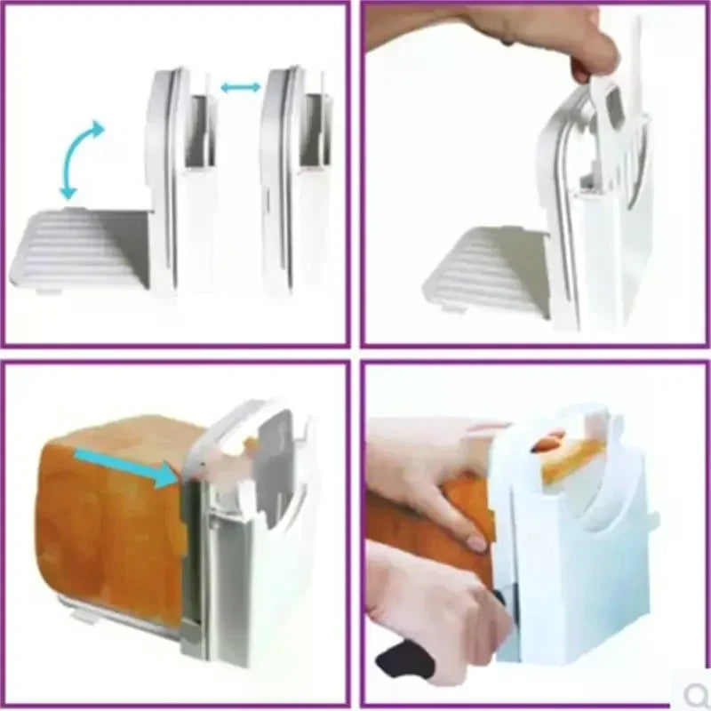 Bread Slicer Adjustable Toast Loaf Slicing Machine Foldable Plastic Bread Cutting Guide Tools For Homemade Bread Kitchen Baking Zpaxo