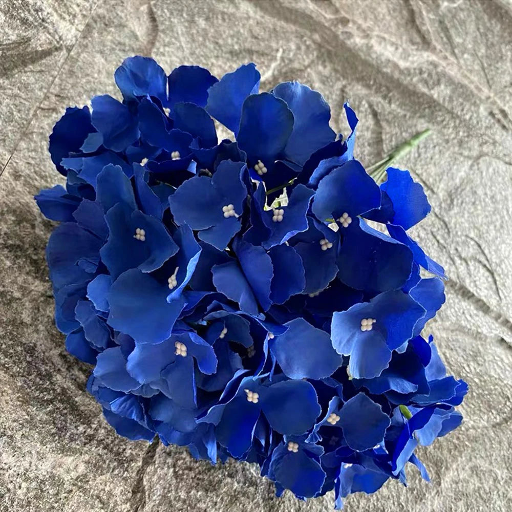 5Pcs Artificial Hydrangea With Stem Blue Faux Hydrangea Bouque Flower for Wedding Party Home Decoration Valentine Day Zpaxo