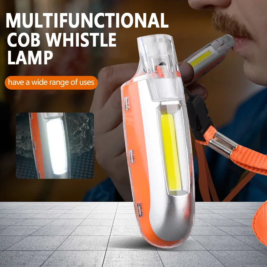 EDC Keychain LED Flashlight & Whistle – USB-C Rechargeable Torch