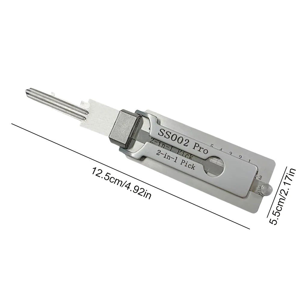 1 Stainless Steel Key Decoder Portable Precision Hook Pickup Hand