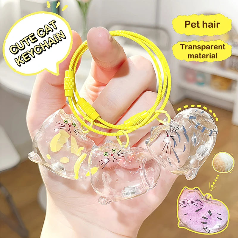 1Pc Cat Hair Storage Memorial Pendant Bag Charm,Pet Fur Keepsake Box,Keyring DIY Hangnging Decor Accessories Gift For Cat Lovers Zpaxo