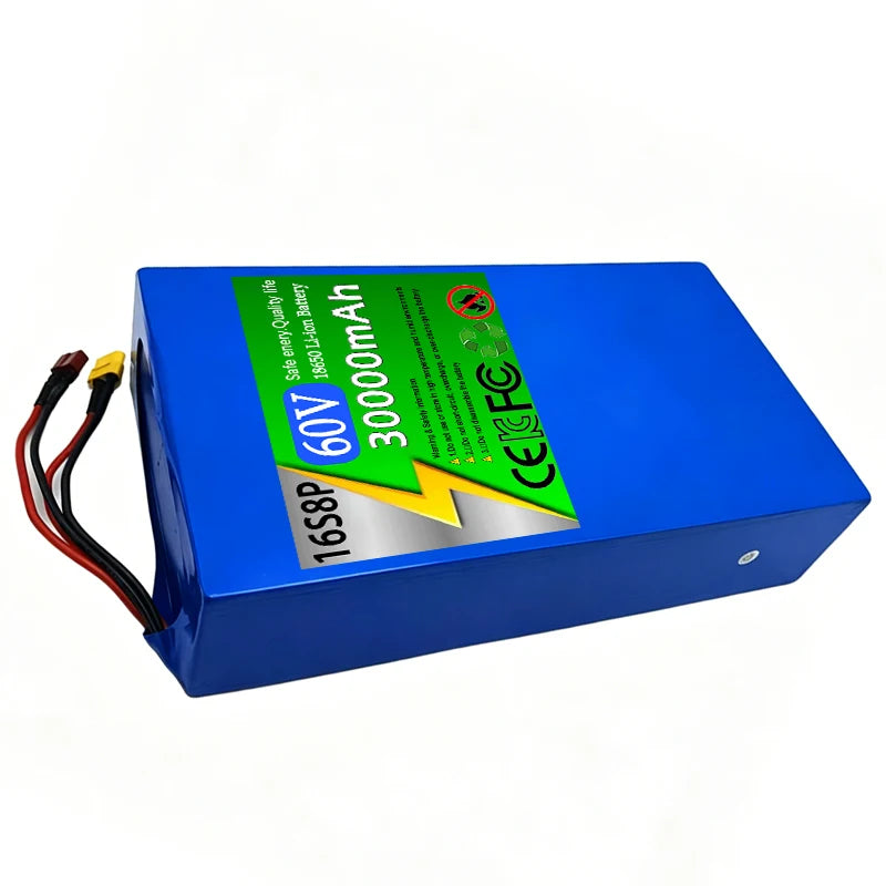 16S8P Brand New 60V 30Ah 18650 Lithium Battery Pack 500-2000W High Power Built-in BMS Scooter Motorcycle Rechargeable Battery Zpaxo
