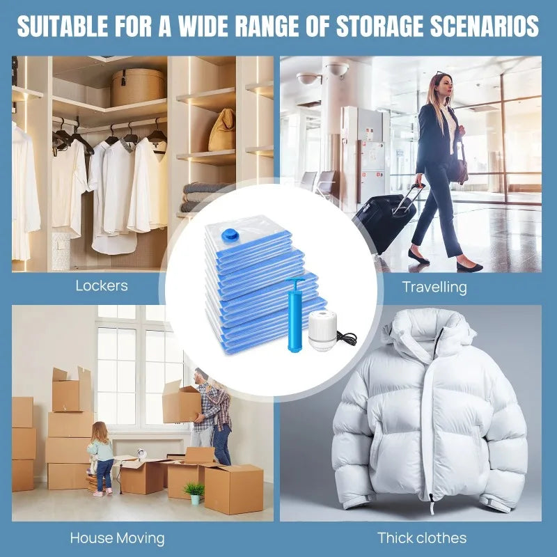 Thickened Vacuum Storage Organizer Bags Transparent Quilt Vacuum Bags Storage Bags Household Clothing Storage and Sorting Bag Zpaxo