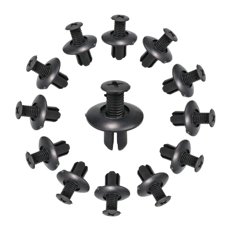 Black Plastic Push Rivet Clips – Auto Bumper & Fender Fasteners