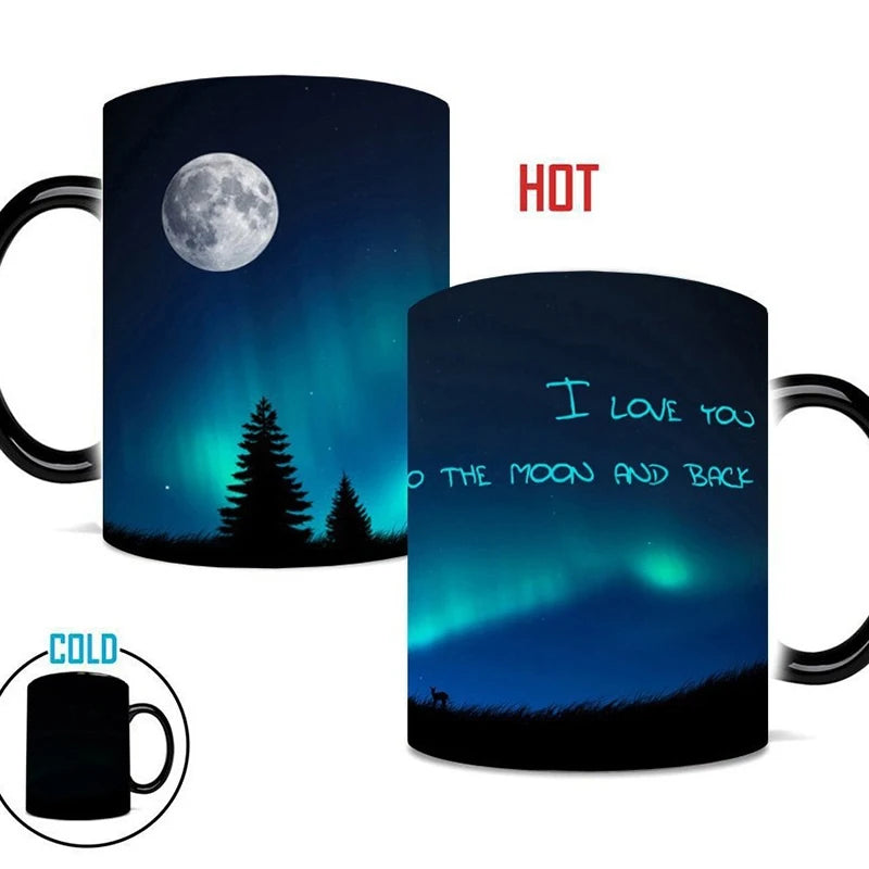 Aurora Borealis Temperature Sensing Mug Color-changing Ceramic Coffee Zpaxo