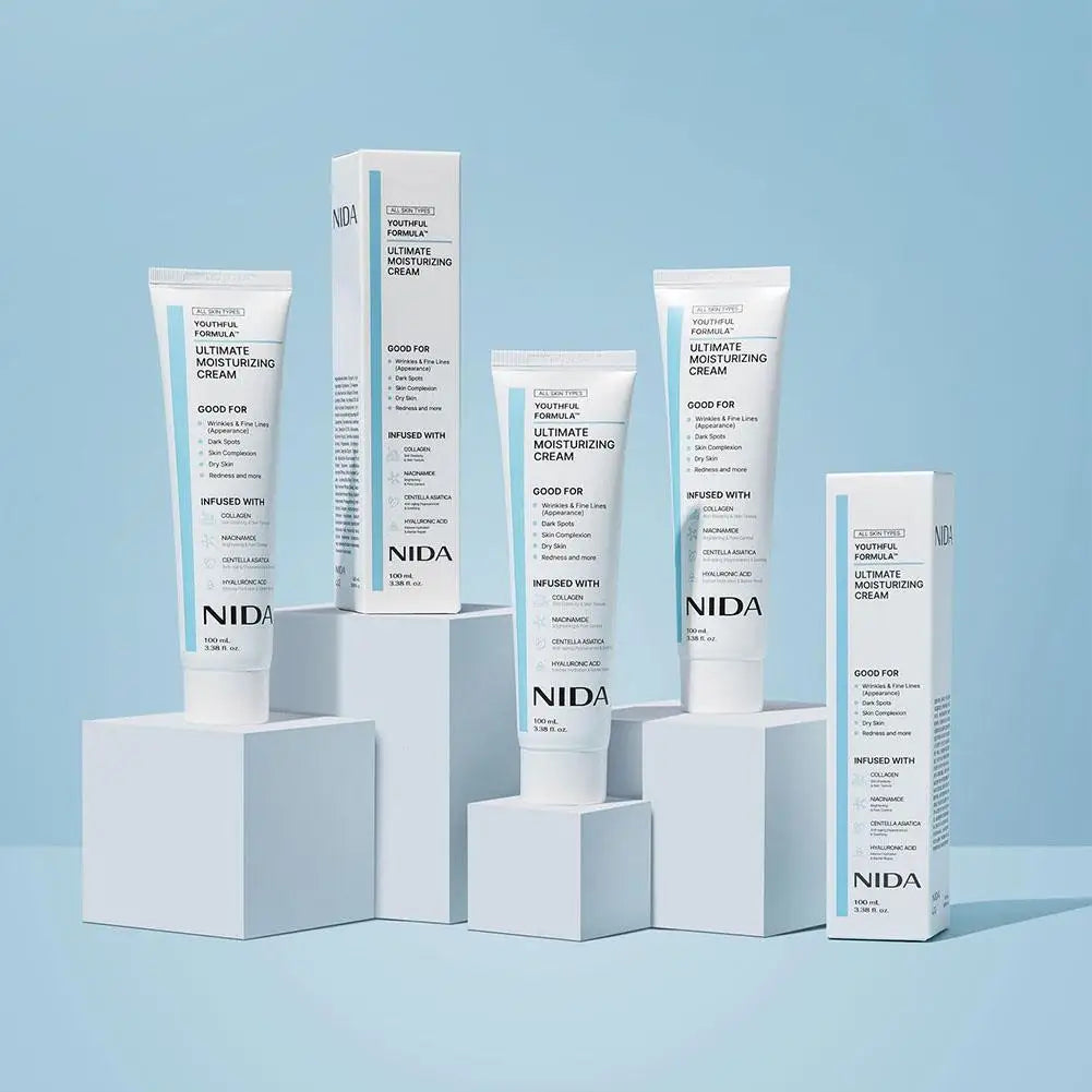 NIDA Moisturizing Cream Multi-Action Rejuvenating Face Cream Repairs Damage Ultimate Cream For All Skin Types Korean Skin Care Zpaxo