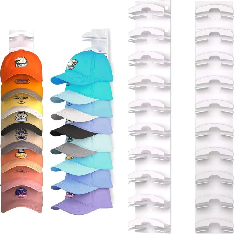 2026 Hot 10Grids Wall Mounted Cap Rack Hat Holder Baseball Cap Towel Rack Holder Closet Hanger Storage Organizer Space Saving Zpaxo