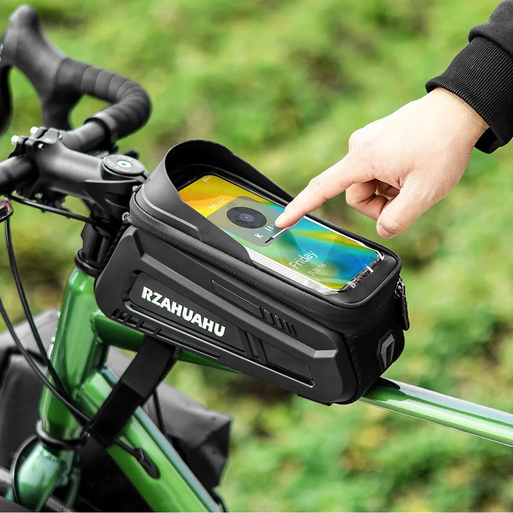 Bike Bicycle Phone Front Frame Bag TPU Touch-screen Sun-visor MTB