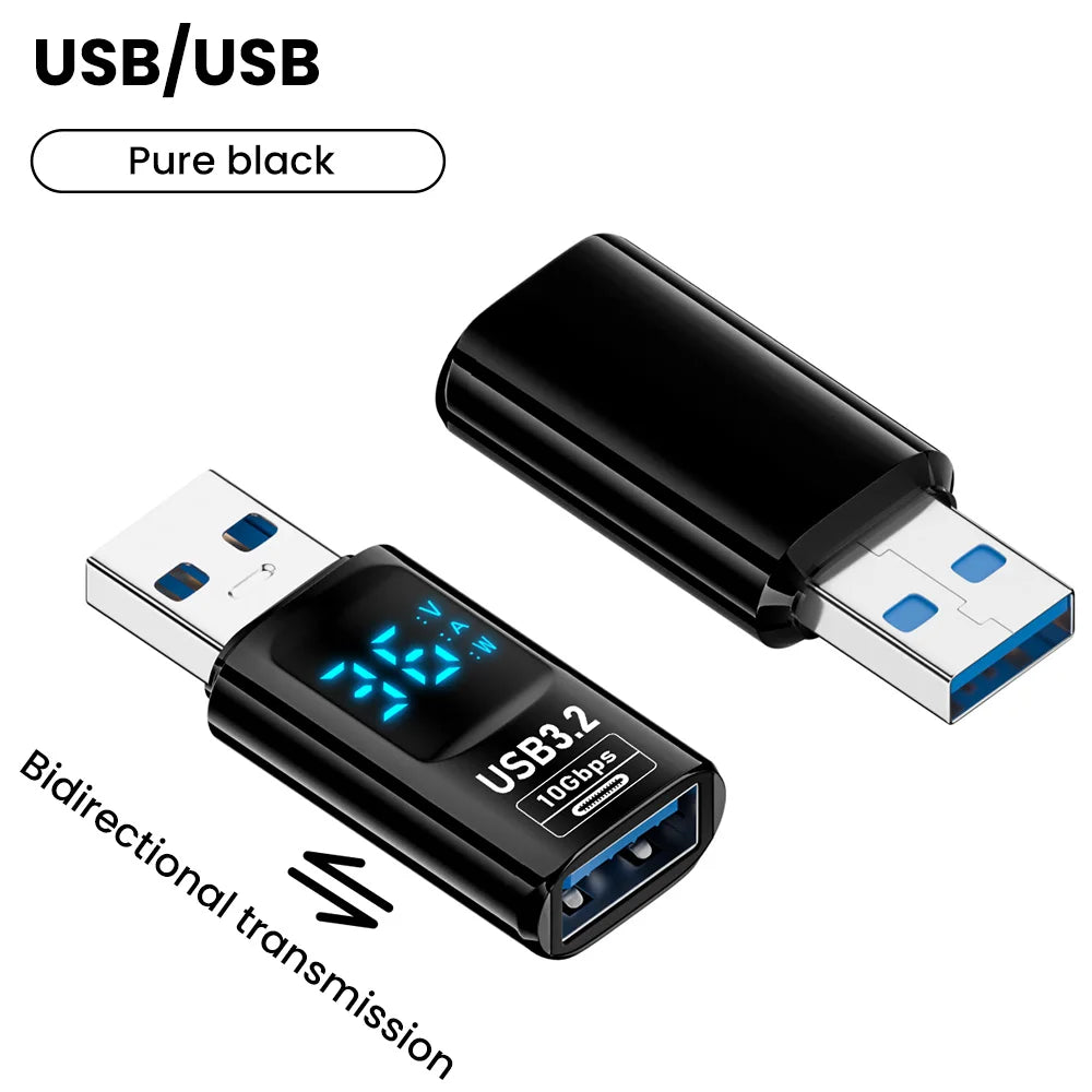 USB 3.2 Digital Display Adapter 10Gbps – USB-A to USB-C USB Adapter Zpaxo USB to USB BK