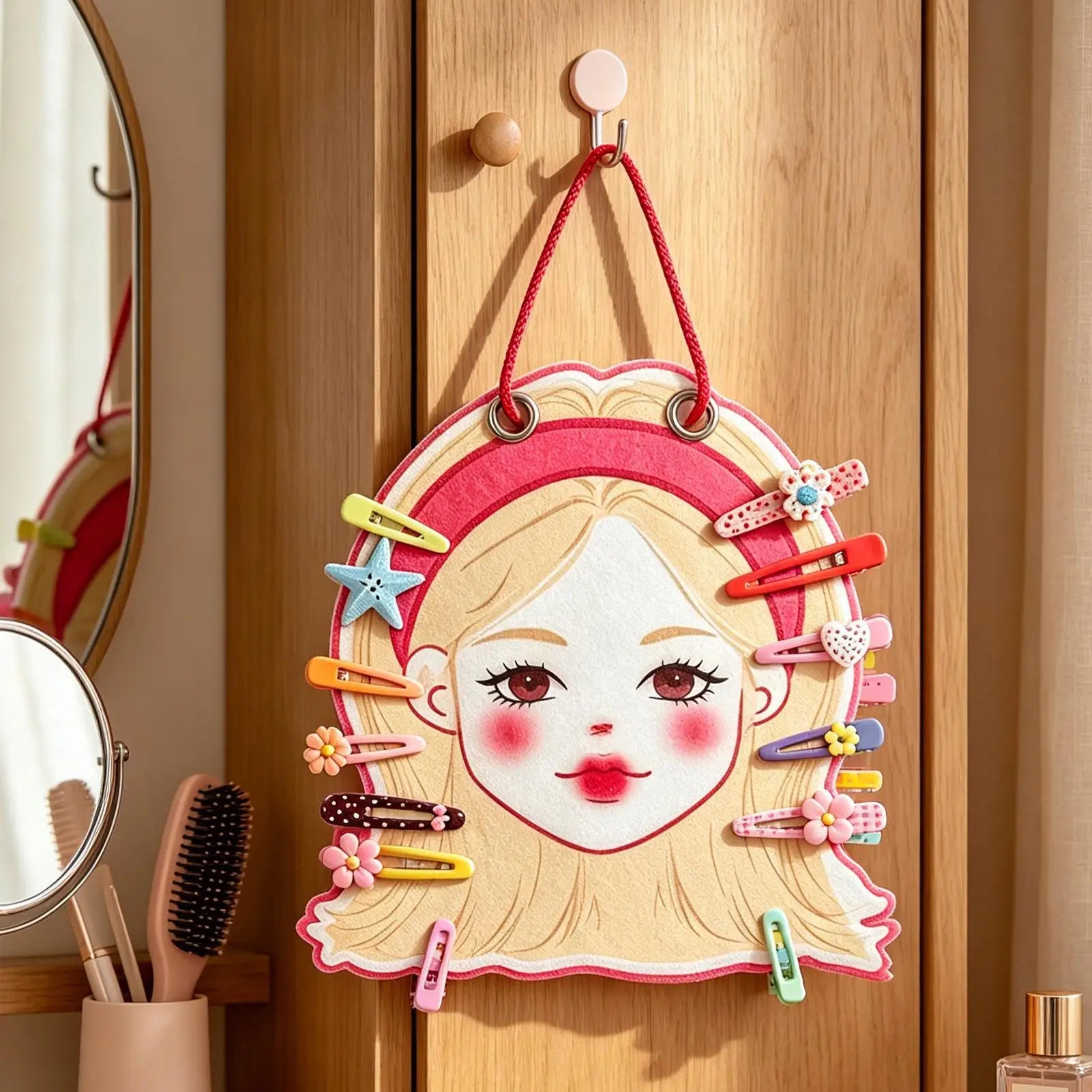 Hair Clip Holder Wall Mounted Organizer Girls Sunglasses Storing Rack